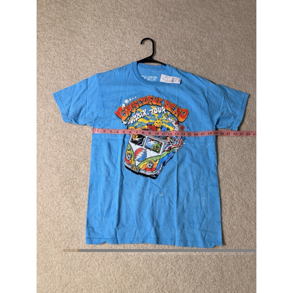 Liquid Blue Grateful Dead Summer Tour T Shirt Medium Blue VW Bus Bears Skull